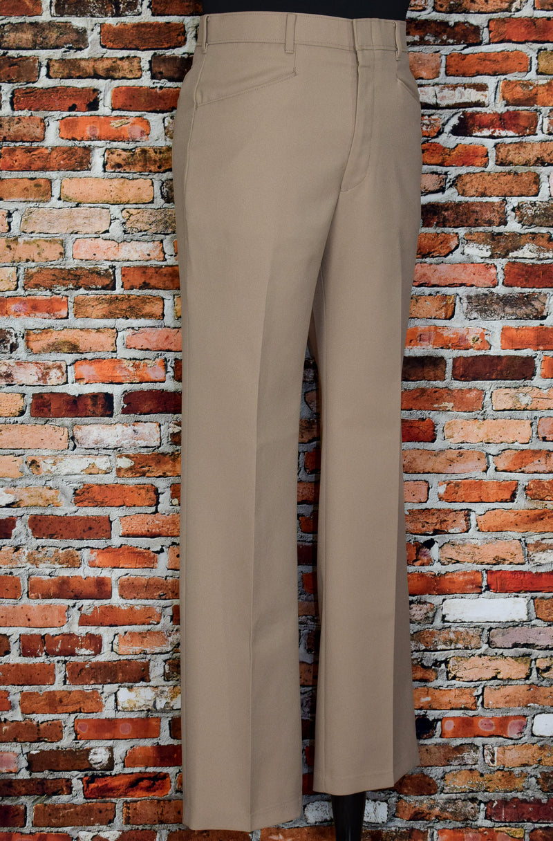 Vintage 70s Khaki Brown LEVI'S Action Slacks STA-PREST Polyester Dress Pants