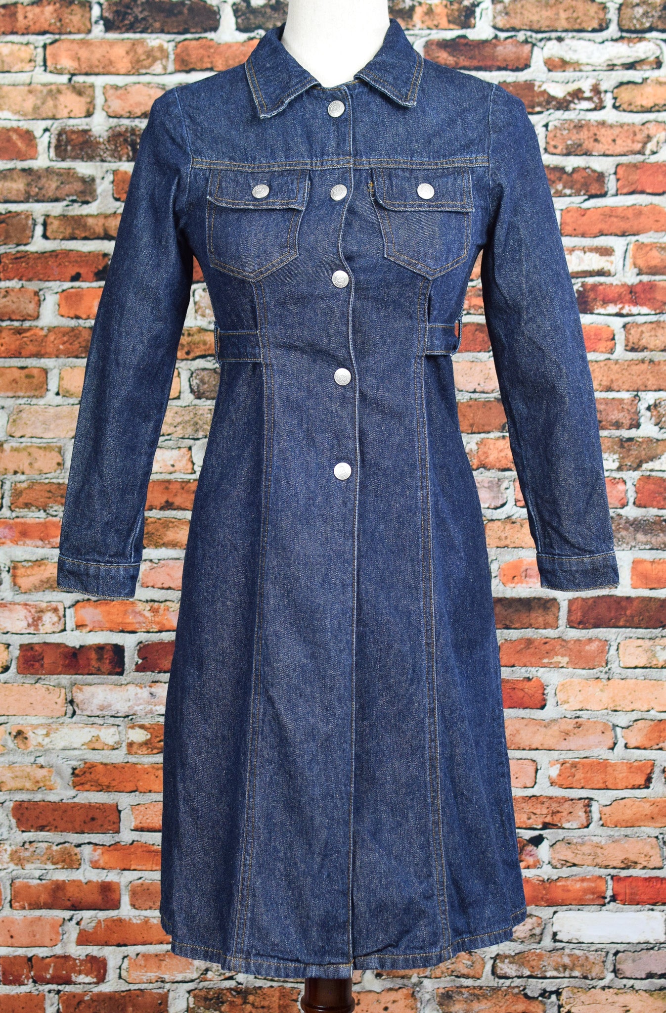 paris blues denim dress Vintage Paris Blues denim mini dress with zipper