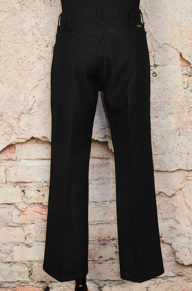 Vintage 70s Black WRANGLER Polyester Dress Pants - 38 X 30