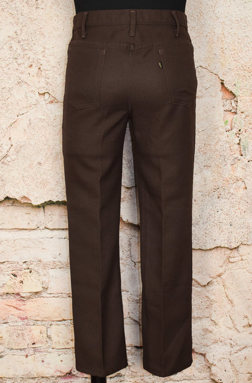 Vintage 70s Brown LEVI'S 517 Dacron Polyester Dress Pants - 34 X 30