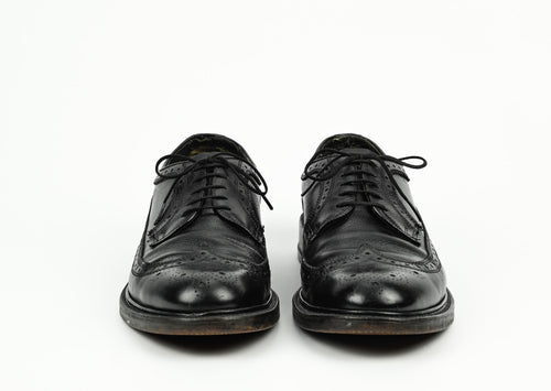 Vintage 50s/60s Black BOSTONIANS Leather Brogue Wingtip Oxford Dress Shoes - 9-1/2