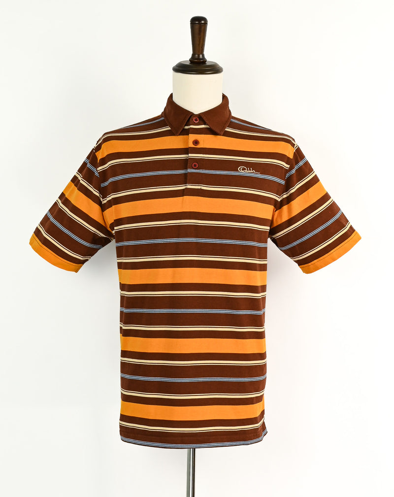 Brown & Orange Striped OSIRIS SHOES Skate Polo - XL