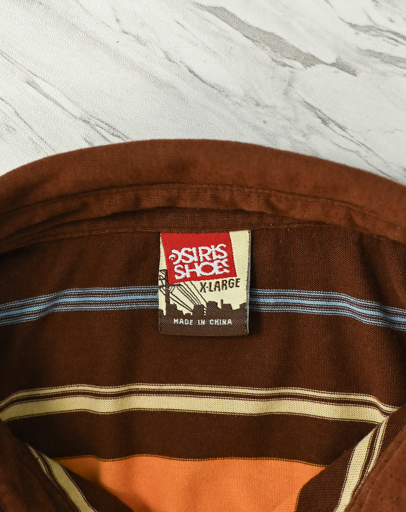 Brown & Orange Striped OSIRIS SHOES Skate Polo - XL
