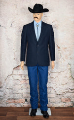 Men's Vintage 70s Levi's Western Wear Dark Blue Western Polyester Blazer - 42R