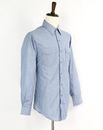 Vintage Blue & Yellow Striped RIVERSIDE Permanent Press Long Sleeve Button Up Shirt - L