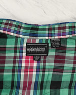 Vintage 90s Red & Green Plaid MARGUCCI Western Snap Button Long Sleeve Shirt - L