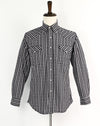 Vintage 90s Black Plaid FLYING R RANCHWEAR By RUDDOCK Long Sleeve Snap Button Western Shirt - M