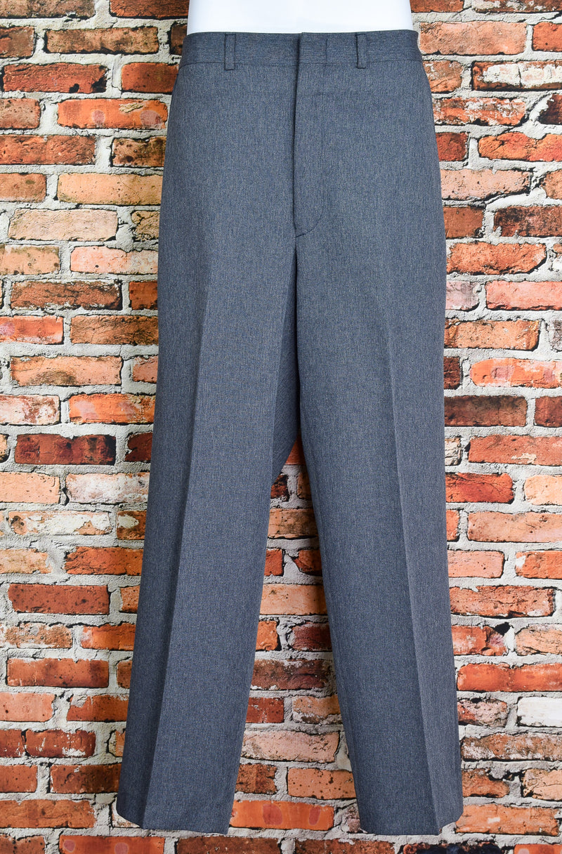 Vintage 80s Bluish-Grey SEARS Perma-Prest Polyester Dress Pants - 34 X 30