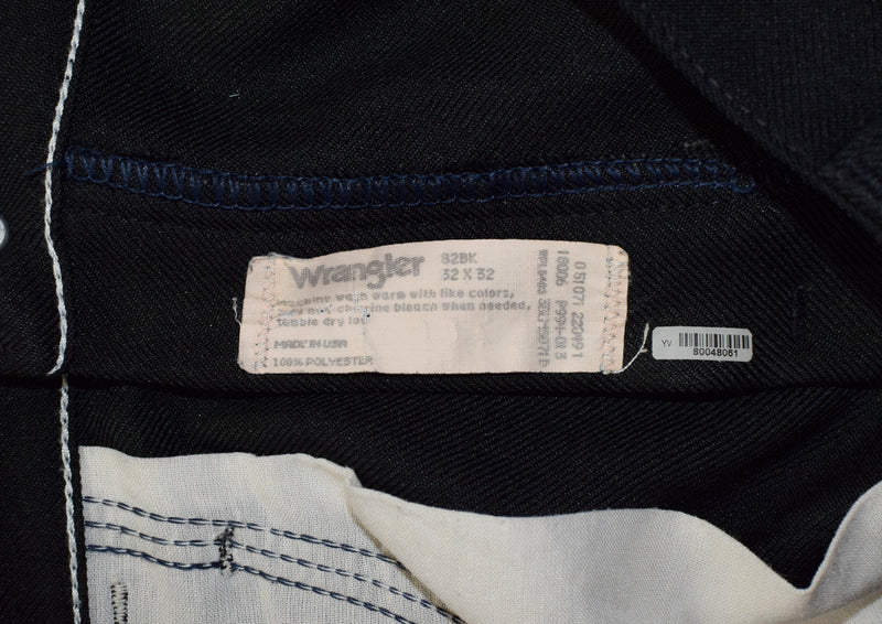 Vintage 70s Black WRANGLER Polyester Dress Pants - 32 X 32
