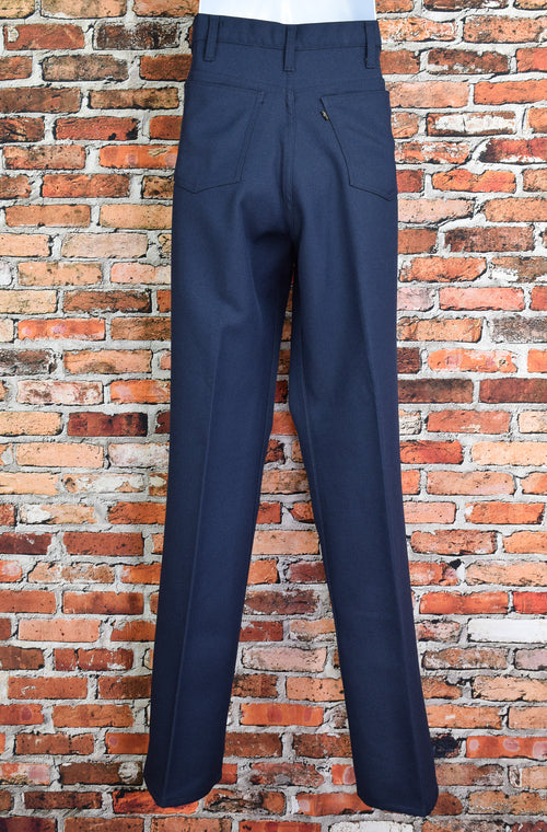 Vintage 70s Dark Blue LEVI'S 517 Dacron Polyester Dress Pants - 36 X 34