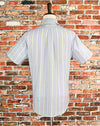 Vintage 90's Blue & Teal Striped MERVYN'S Short Sleeve Button Down Shirt - 16-L-16-1/2