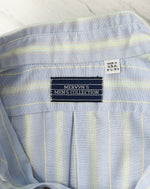 Vintage 90's Blue & Teal Striped MERVYN'S Short Sleeve Button Down Shirt - 16-L-16-1/2