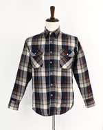 Vintage 90s Brown/Blue/Grey Tartan Plaid WINDBREAKER Insulated Flannel Shirt - M