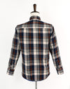 Vintage 90s Brown/Blue/Grey Tartan Plaid WINDBREAKER Insulated Flannel Shirt - M