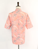 Vintage 80's Pink & Gray Floral SURF GEAR Hawaiian Shirt - XL