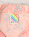 Vintage 80's Pink & Gray Floral SURF GEAR Hawaiian Shirt - XL