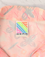 Vintage 80's Pink & Gray Floral SURF GEAR Hawaiian Shirt - XL