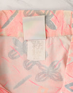 Vintage 80's Pink & Gray Floral SURF GEAR Hawaiian Shirt - XL