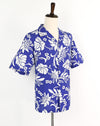 Vintage 70s Blue & White Floral KAI NANI Hawaiian Shirt - XL