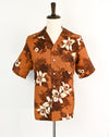 Men's Vintage 70s Hukilau Fashions Brown Floral Hawaiian Shirt - XL