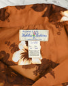 Men's Vintage 70s Hukilau Fashions Brown Floral Hawaiian Shirt - XL
