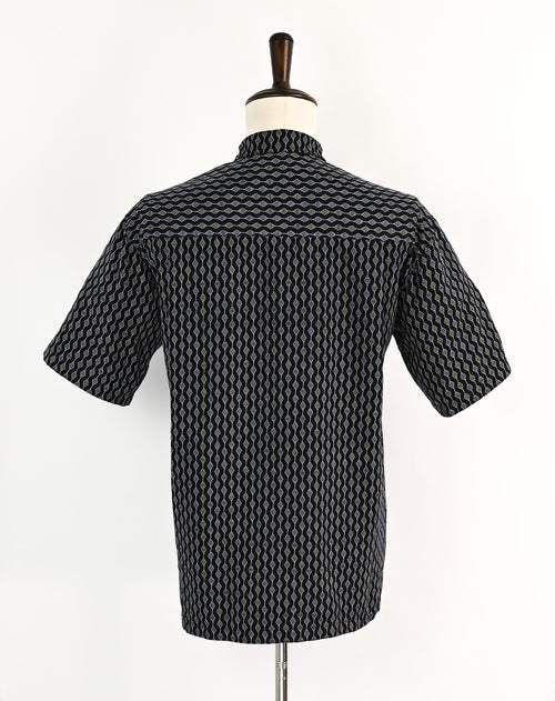 Blue & Yellow Geometric Detailing BEN SHERMAN Button Up Shirt - L