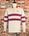 Vintage 80s Striped 'TASMAN C' "Americas Cup 1983" Long Sleeve Rugby Polo - 46