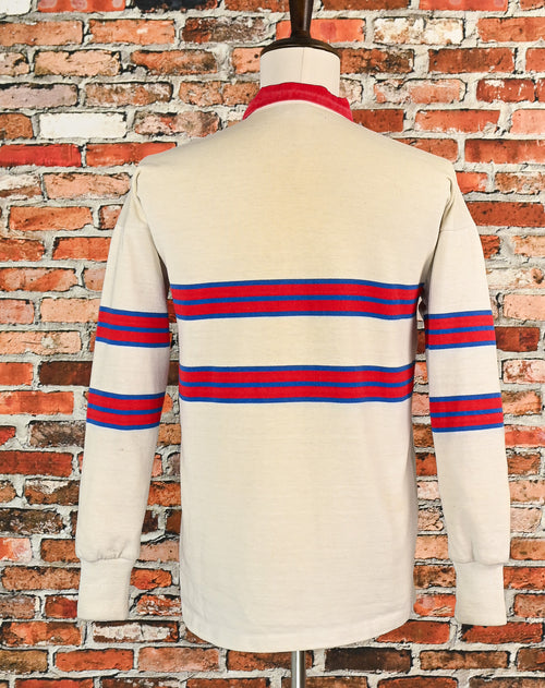 Vintage 80s Striped 'TASMAN C' "Americas Cup 1983" Long Sleeve Rugby Polo - 46