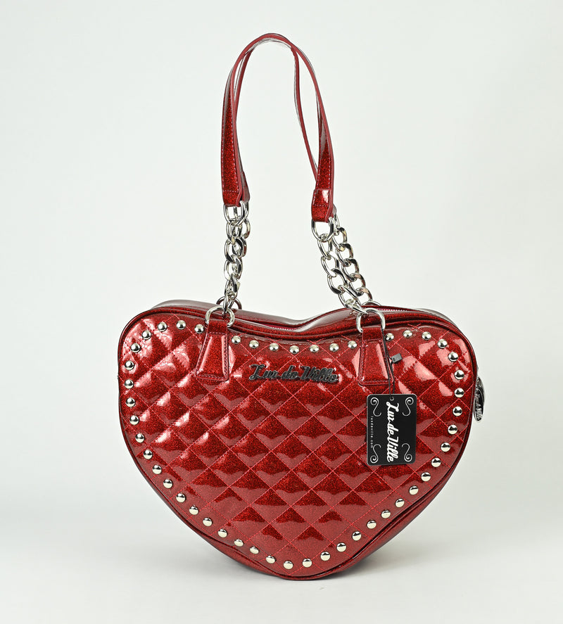 NIB - LUX DE VILLE - Red Rum Sparkle - Tainted Love Tote Bag