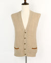 Vintage 70s/80s Beige PURITAN Knit Cardigan Sweater Vest - XL