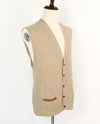 Vintage 70s/80s Beige PURITAN Knit Cardigan Sweater Vest - XL