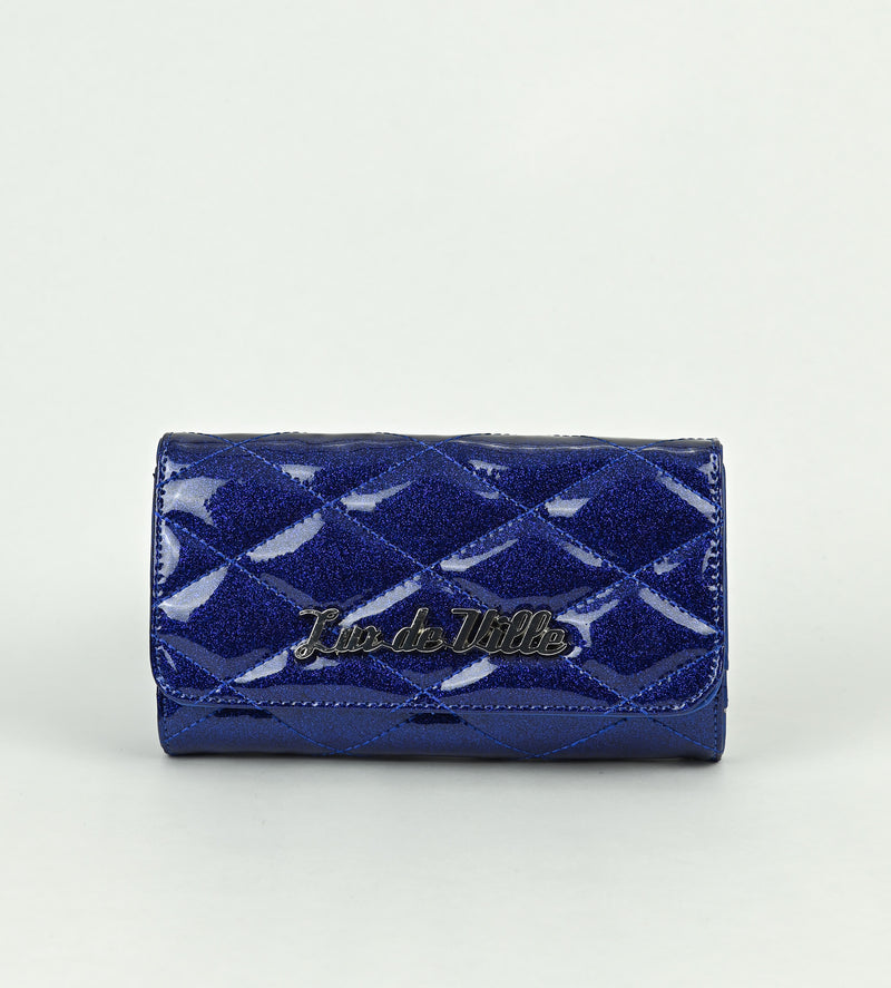 NIB - LUX DE VILLE - Royal Blue Sparkle - Route 66 Wallet