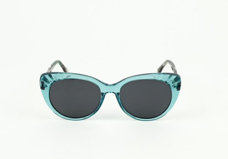 NIB - LUX DE VILLE - Teal Crystal Acetate Frame w/ Black Smoke Lens - LULU Sunglasses