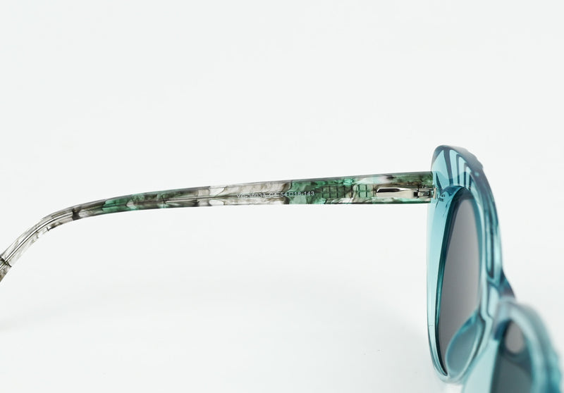 NIB - LUX DE VILLE - Teal Crystal Acetate Frame w/ Black Smoke Lens - LULU Sunglasses