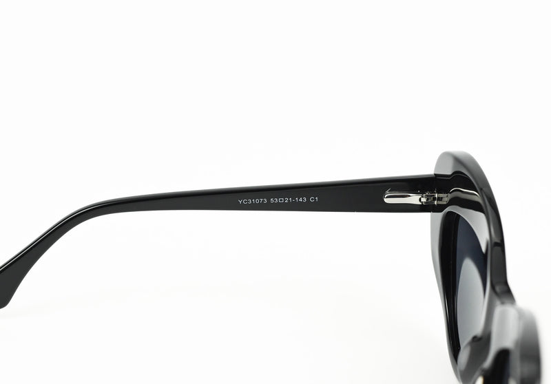 NIB - LUX DE VILLE - Black Acetate Frame w/ Dark Lens - AVA Sunglasses