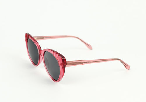 NIB - LUX DE VILLE - Rose Crystal Acetate Frame w/ Black Smoke Lens - LULU Sunglasses