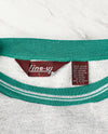 Vintage 90s Teal & Grey LINE-UP Pullover Sweater w/ Pockets - L