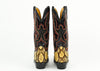 Vintage Black & Yellow FERRINI ITALIA Python Skin Leather Cowboy Boots - 6 B