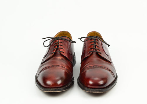 Vintage Oxblood JOHNSTON & MURPHY Heritage Oxford Cap Toe Dress Shoes - 10