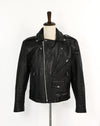 Vintage Black Leather WILSONS "The Leather Experts" Heavy Biker Jacket - L