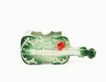 Vintage 50s/60s Green & White Ceramic Indoor Stand Up Bass Guitar Planter