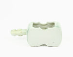 Vintage 50s/60s Green & White Ceramic Indoor Stand Up Bass Guitar Planter