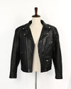 Vintage Black Leather WILSONS "The Leather Experts" Heavy Biker Jacket - L