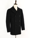 Vintage Black Heavy Wool Navy Peacoat