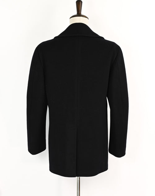 Vintage Black Heavy Wool Navy Peacoat