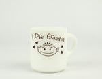 Vintage White "I LOVE GRANDPA" Coffee Milk Glass Mug