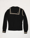 Vintage 30s/40s Black Wool NAVAL CLOTHING FACTORY U.S. Navy Sailor Cracker Jack Uniform Sweater