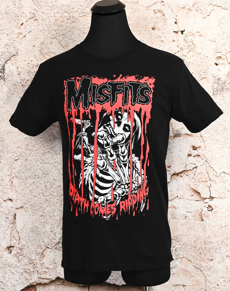 Black & Red MISFITS "Death Comes Ripping" Short Sleeve Band T-Shirt