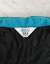 Vintage 90s Blue & Black WEST ARK Polyester Snap Button Bomber Jacket - XL