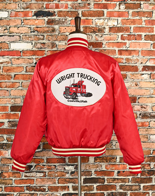 Vintage Red BIRDIE By Richard A. Leslie "Wright Trucking Coalville, Utah" Bomber Jacket - M